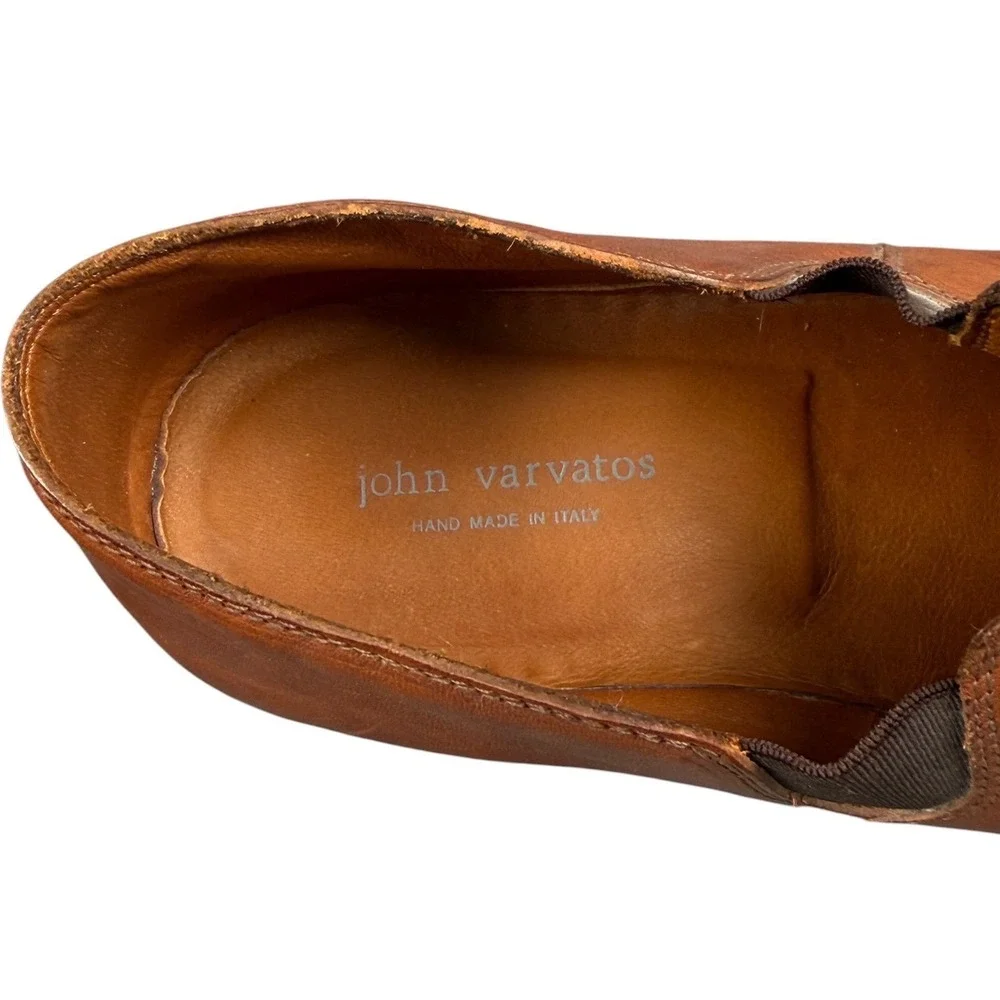John Varvatos Men Shoes Slip On Leather Loafers Brown Made In Italy 12